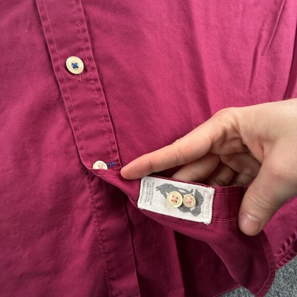 Thomas Pink Slim Large Button-Down Purple Solid Long Sleeve Shirt Men Adult - Picture 9 of 16